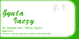 gyula vaczy business card